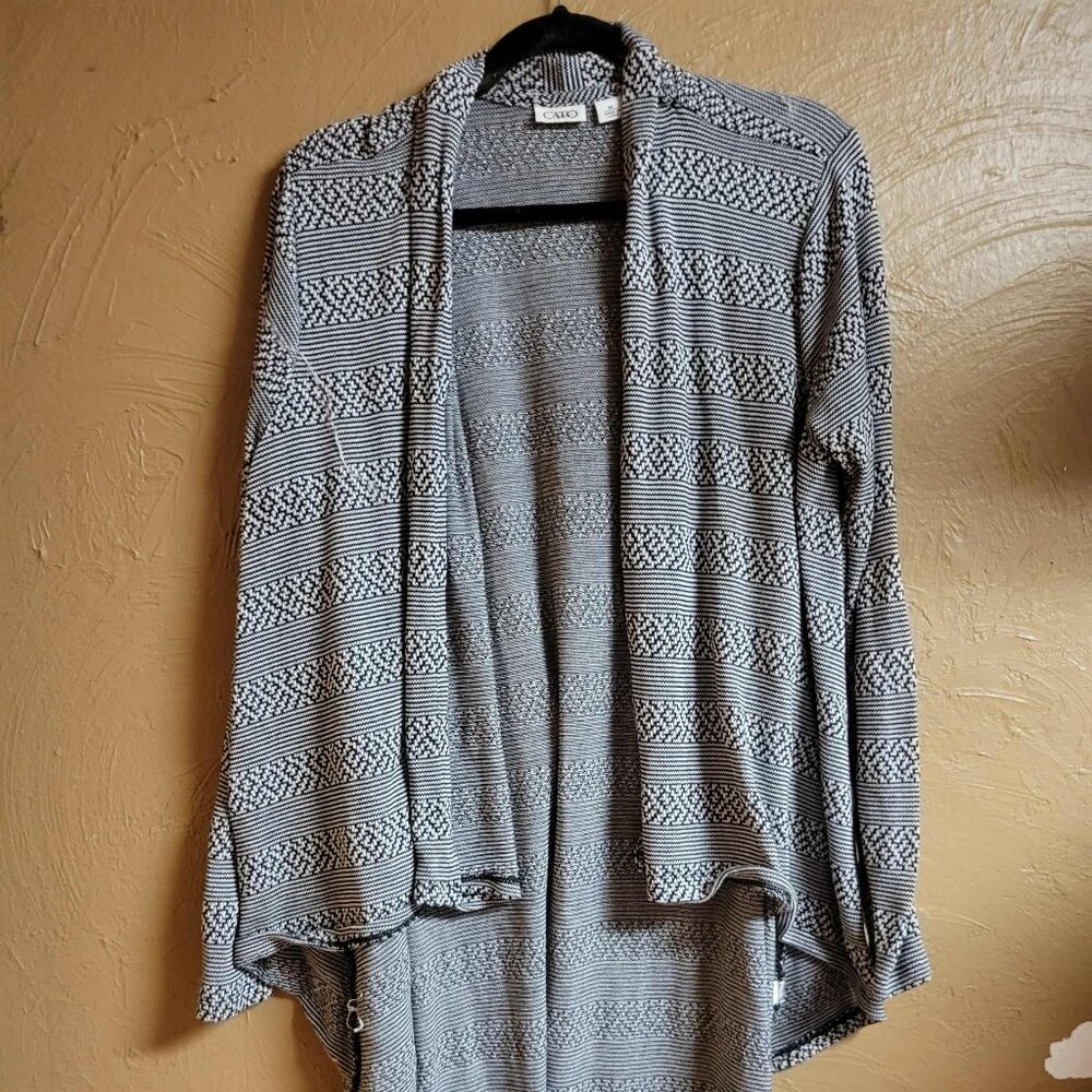 Women's XL Tuxedo Style Cardigan by Cato high Lo #004